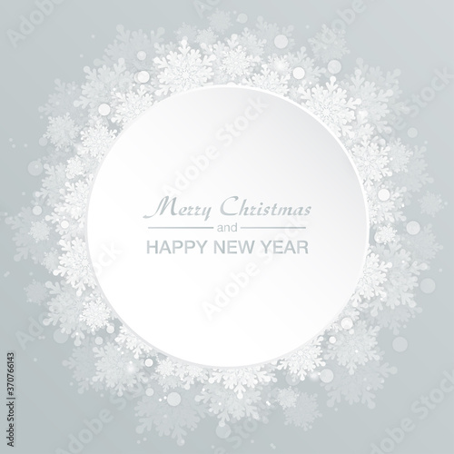 Vector frame for Christmas  New Year  snowflakes