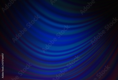 Dark BLUE vector pattern with lines, ovals.