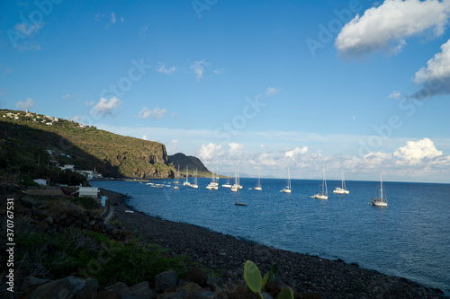 Obraz na płótnie Italy Sicily Aeolian Islands, Alicudi Island, the bay before sunset