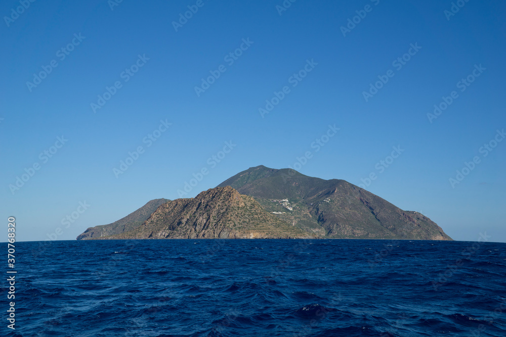 Italy Sicily Aeolian Island of Salina, seen from the sea