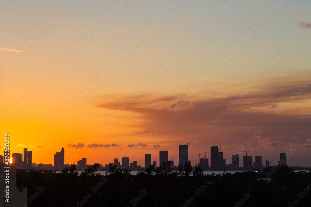 sunset over Miami 