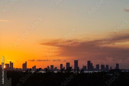 sunset over Miami 