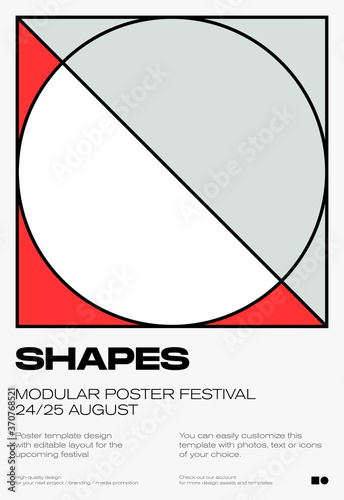 Linear Shapes Modern Poster Design Template