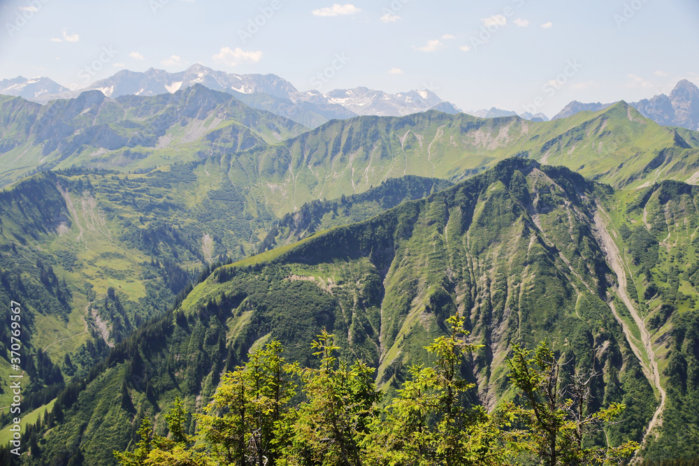 Panorama of the Alps opening from Muttelberghof, Austria