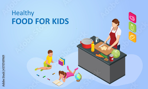 Isometric cooking school blog. Healthy Food for Kids