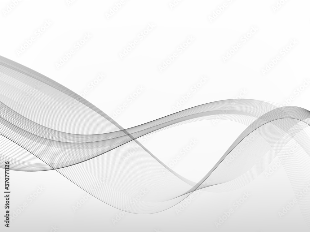 Fototapeta premium Abstract gray color wave design element. Grey wave. Gray smoke wave.