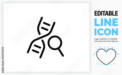 Editable line icon of DNA research, part of a huge set of editable line icons and iconic people! 