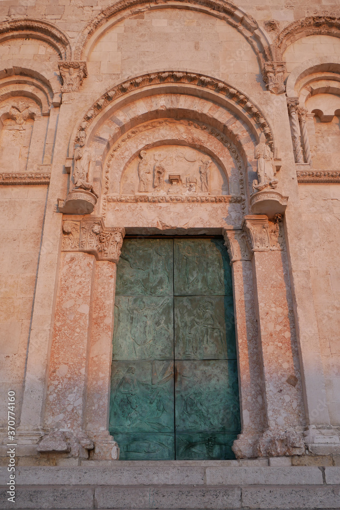 The precious portal with the lunette of the Cathedral of Termoli