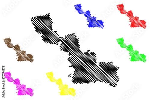 Nord Department (France, French Republic, Hauts-de-France region) map vector illustration, scribble sketch Nord map