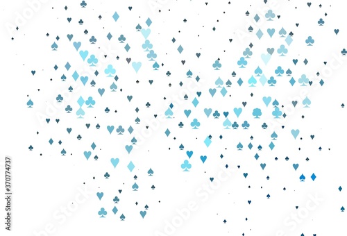 Light BLUE vector template with poker symbols.