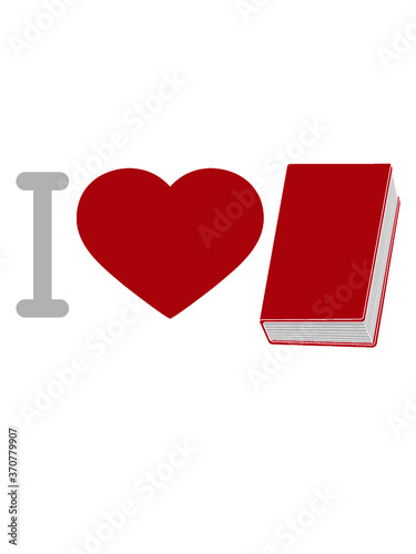 I Love Buch Herz Cartoon