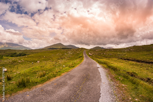 Small road in the Connemara region of Ireland