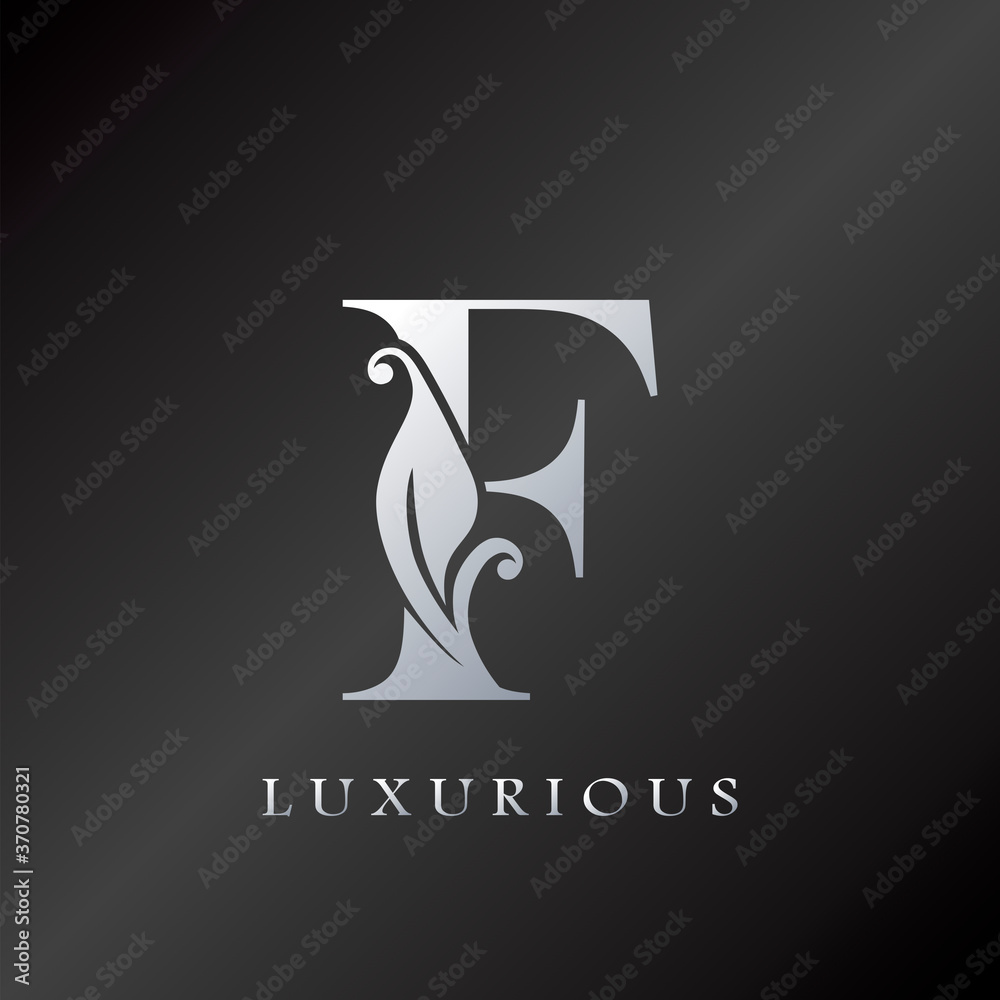 Obraz premium Monogram Initial Letter F Luxury Logo, vector design concept