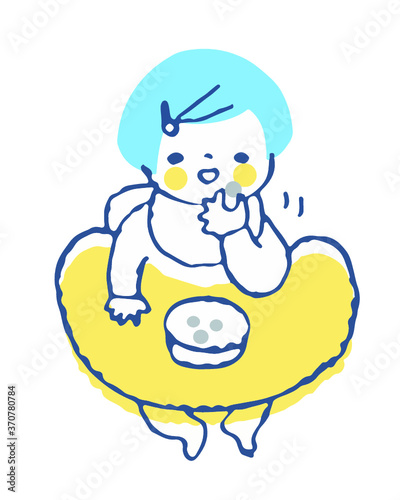 おやつを食べる赤ちゃん
