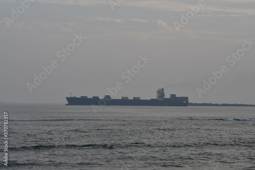 Cargo ship on the sea