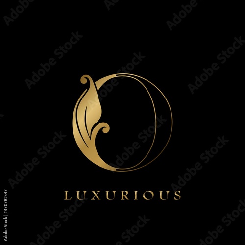 Golden Outline Initial Letter O luxury Logo, creative vector design concept for luxurious business.