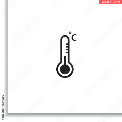 Thermometer vector icon , lorem ipsum Flat design