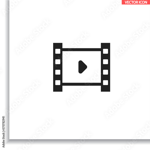 Play the film vector icon , lorem ipsum Flat design