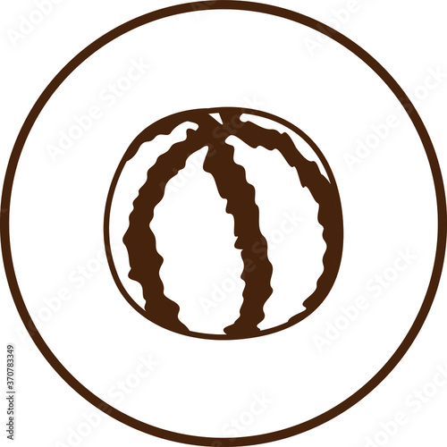 Simple Vector Icon Watermelon in Brown
