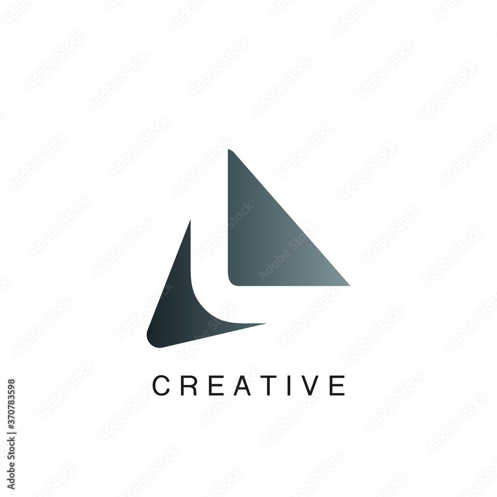 Abstract Techno Letter L Logo, negative space vector design concept Abstract Techno Letter L Logo, negative space vector design concept