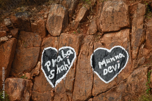 Graffiti on Indian rocks