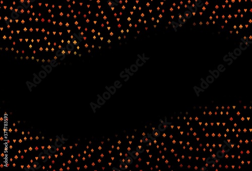 Dark Orange vector template with poker symbols.