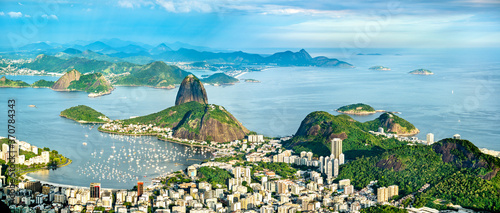 Cityscape of Rio de Janeiro from Corcovado in Brazil photo