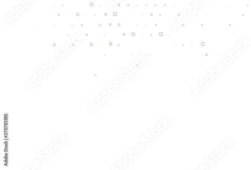 Light Green vector pattern with spheres, squares.