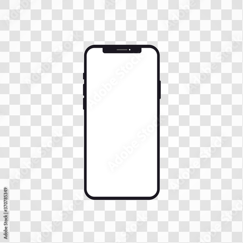 Realistic model smartphone with transparent screen. Vector illustration photo
