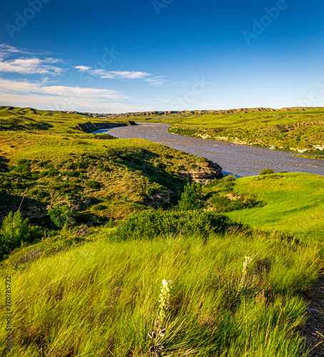 Montana Big Sky Landscape of the Missouri River just down river of Morony Dam and Great Falls, MT
