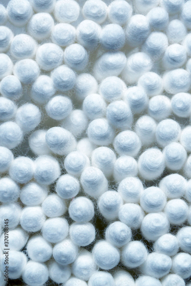 texture of white cotton swabs close up for background
