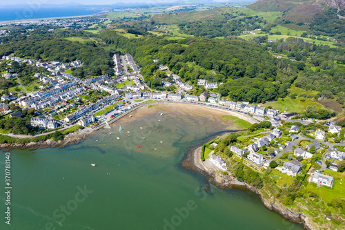 Porthmadog and surrounding beaches, marina with lots of yachts and boats at high tide. North Wales