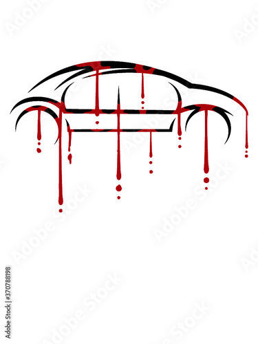 Blut Graffiti Auto Tropfen Abstrakt Logo Design Führerschein fahren Fahrschule Clipart Cool 