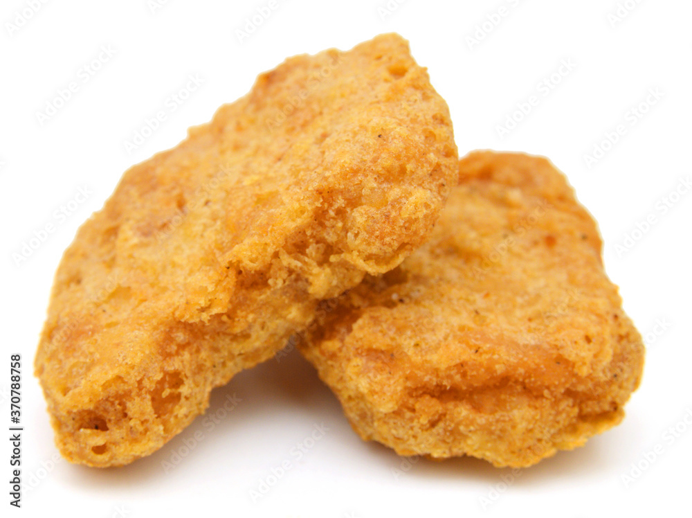 Chicken nuggets isolated on white background Chicken nuggets isolated on white background