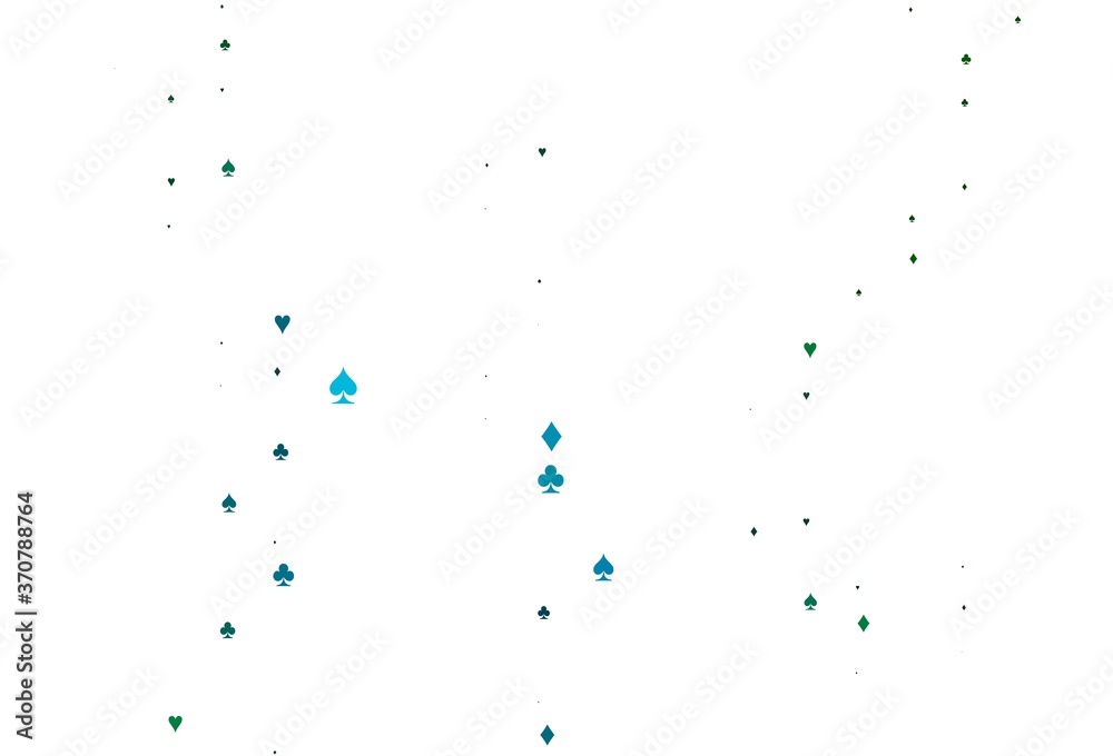Light Blue, Green vector template with poker symbols. Light Blue, Green vector template with poker symbols.