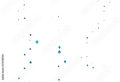 Light Blue, Green vector template with poker symbols.