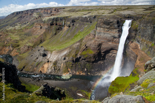 Haifoss Waterfall in the Highlands of Iceland