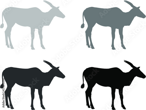 set of antelope silhouettes