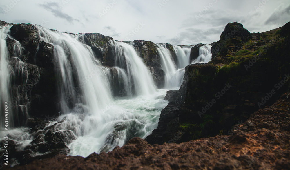 Kolufoss Waterfall in the West of Iceland
