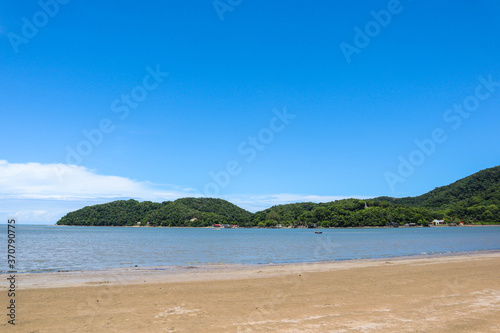 View sea and beach with blue sky at holiday time, Thailand © Akarat