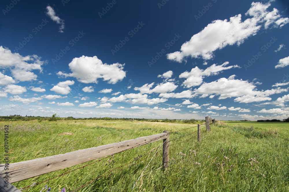 Prairie Landscape in Northern Alberta over natural grasslands.