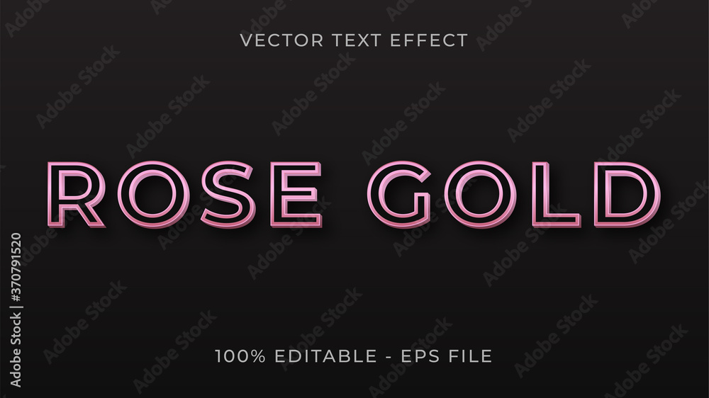 Rose gold text effect