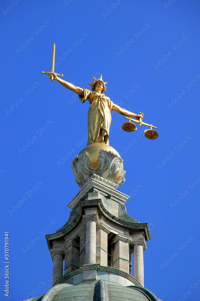Scales of Justice of the Old Bailey London England UK