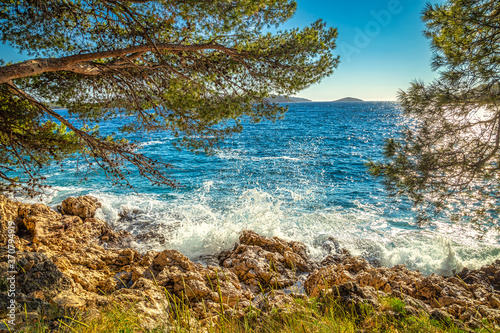 Adriatic coast near the Rogoznica village, a popular tourist destination on the Dalmatian coast of Adriatic sea in Croatia, Europe.