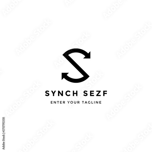 letter S Synch logo with a unique monogram design