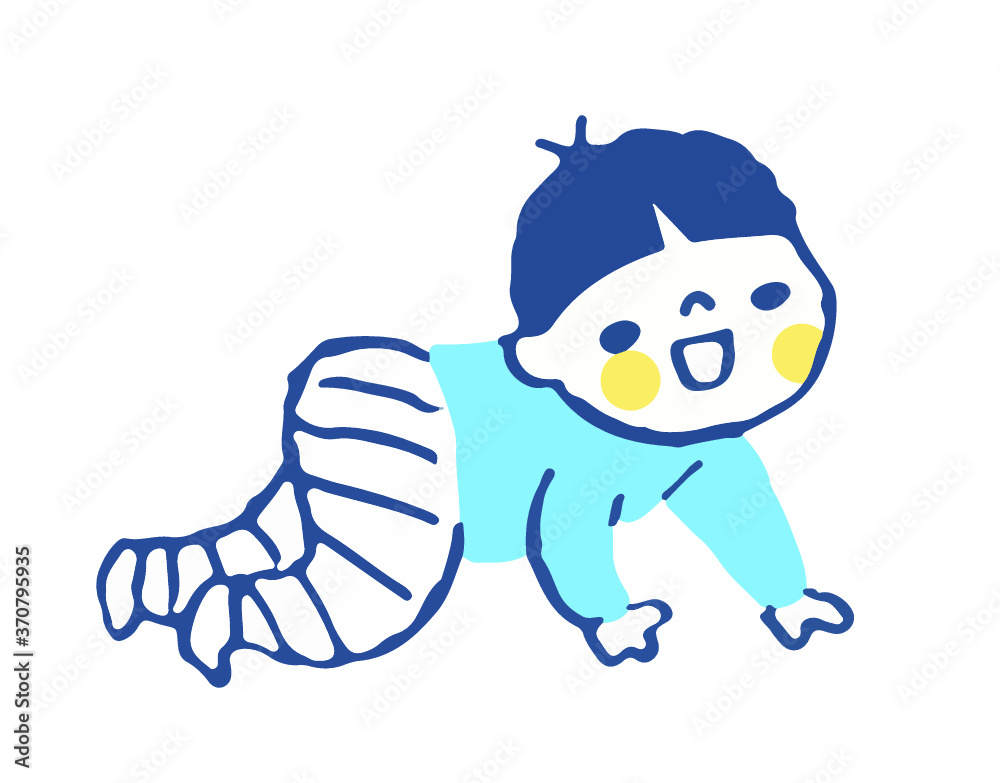 Naklejka premium ハイハイする赤ちゃん