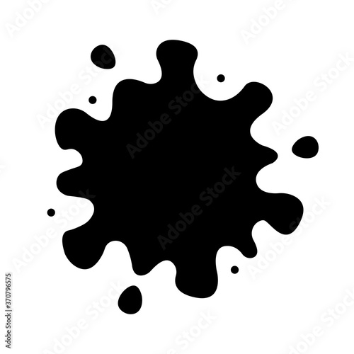 Vector ink splat icon. Paint splash monochrome flat symbol isolated. Spot sign  logo illustration.