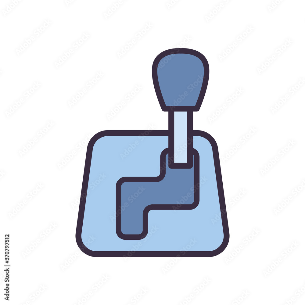 car gear lever line and fill style icon vector design car gear lever line and fill style icon vector design
