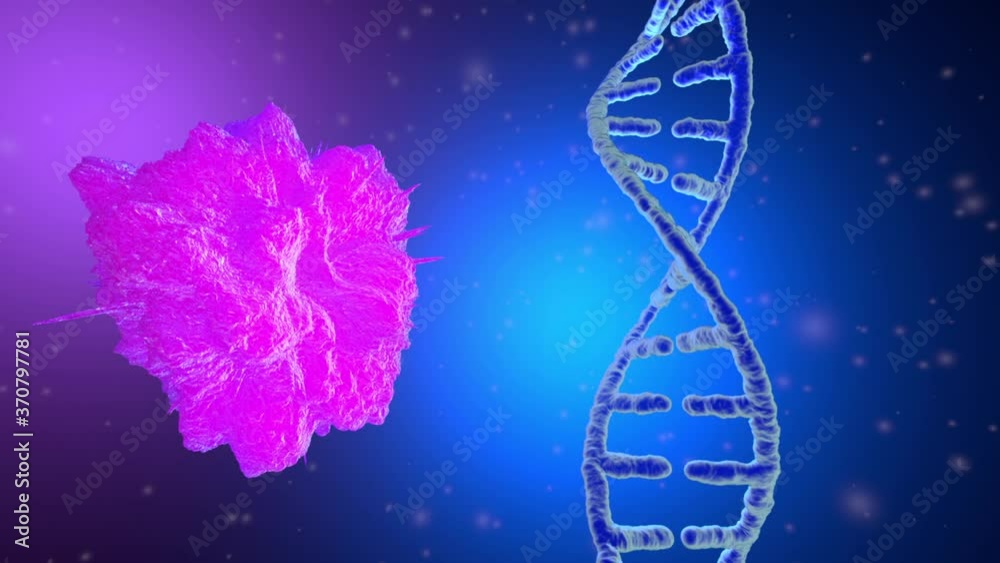 3D Animation of a mutating stem cell with a DNA strand which defines its identity. 3D Animation of a mutating stem cell with a DNA strand which defines its identity.
