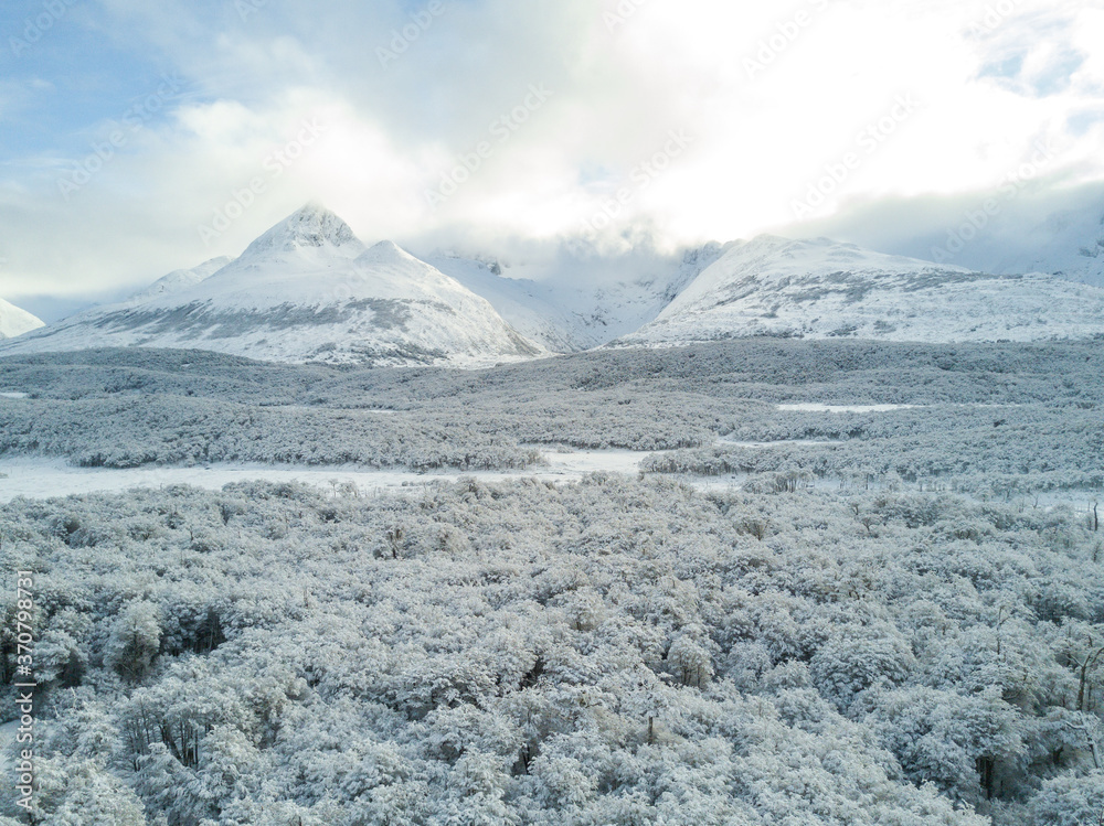 Aerial Views from Ushuaia, Tierra del Fuego known as 